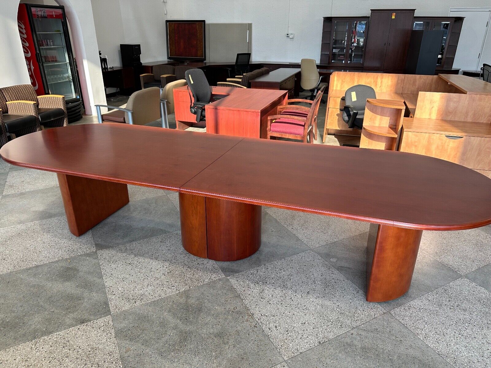 12'x4'x29" Conference Table In Light Cherry Finish W/custom Base ( Pick Up)