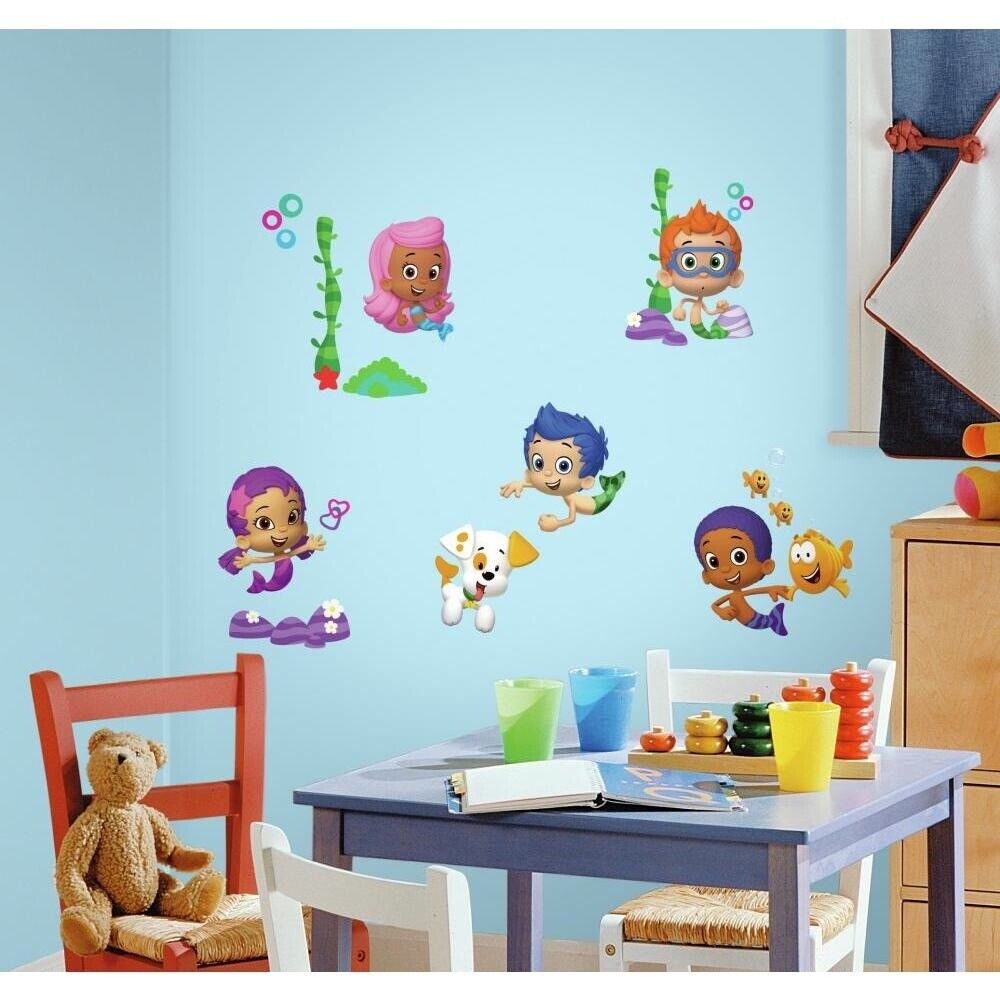 New Bubble Guppies Peel & Stick Wall Decals Kids Bedroom Toy Room Stickers Decor