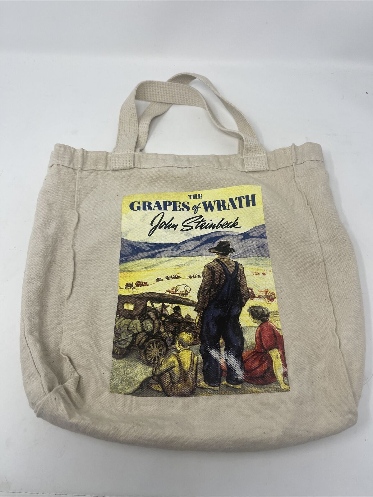 Barnes And Noble Book Tote Bag  The Grapes Of Wrath By John Steinbeck 12x10" Euc
