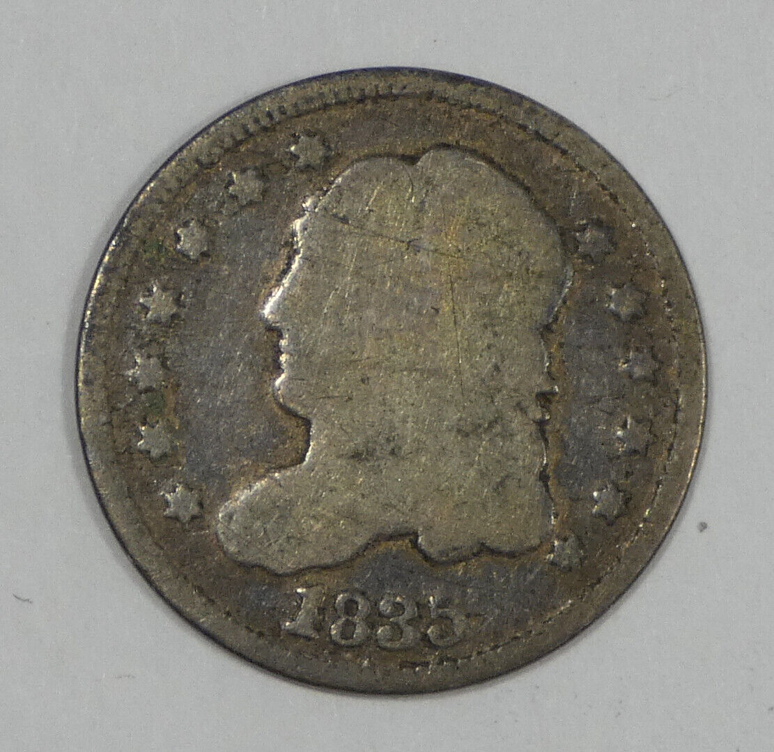 1835 Capped Bust Silver Half Dime GOOD/AG 5c