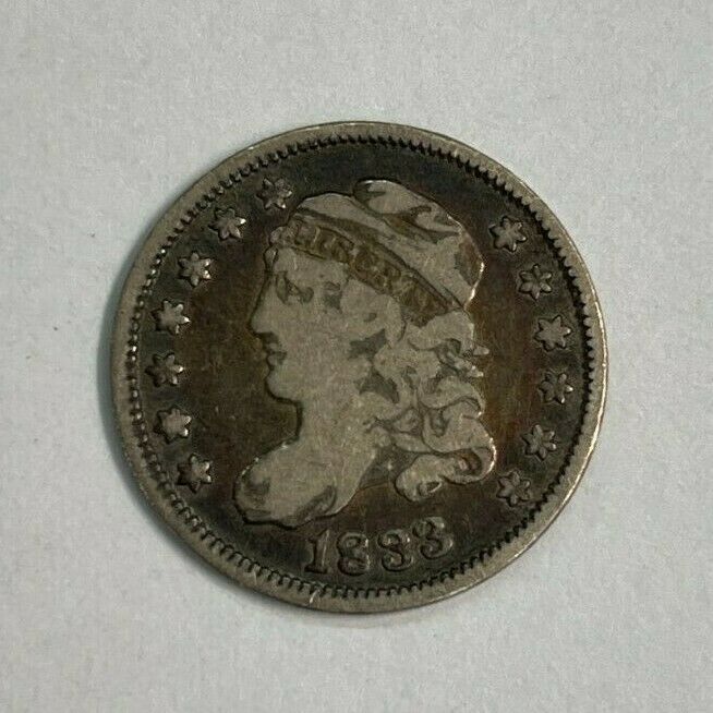 1833 Capped Bust Half Dime Very Fine Vf "beautifully Toned"
