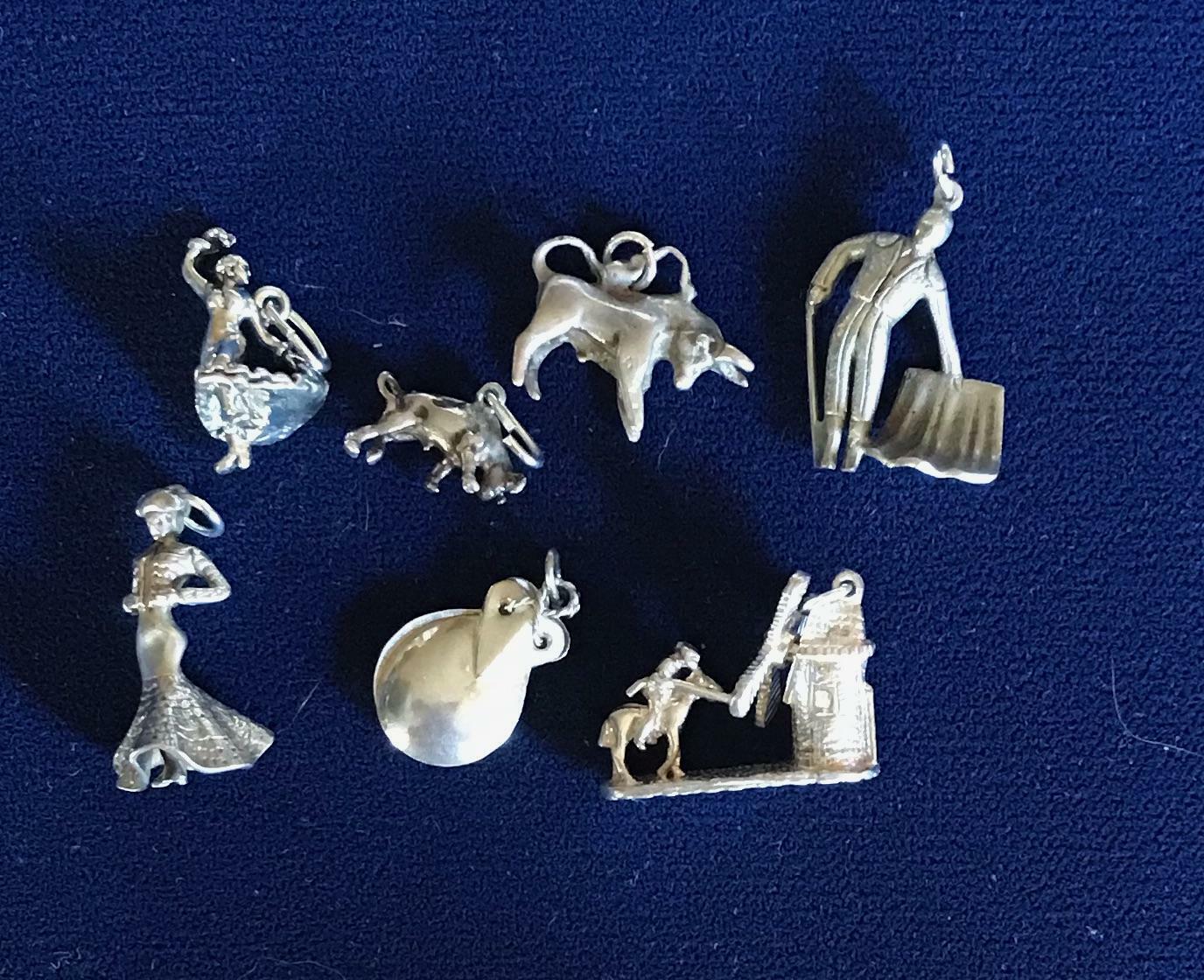 STERLING SILVER LOT OF CHARMS SPAIN NOT JUNK  7 charms  25.2 g