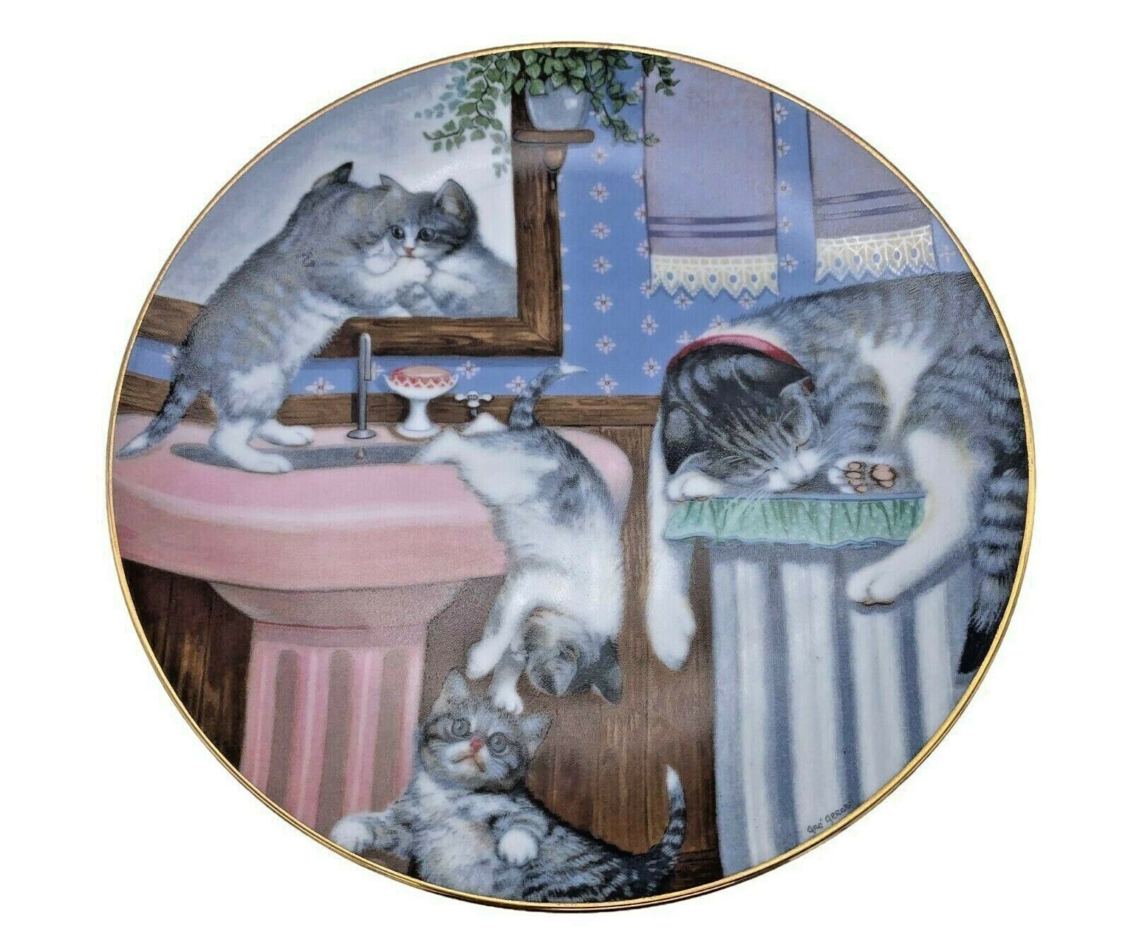 Mischief Makers Kitten Plate - Country Kitties - Hamilton Collection Gre Gerardi