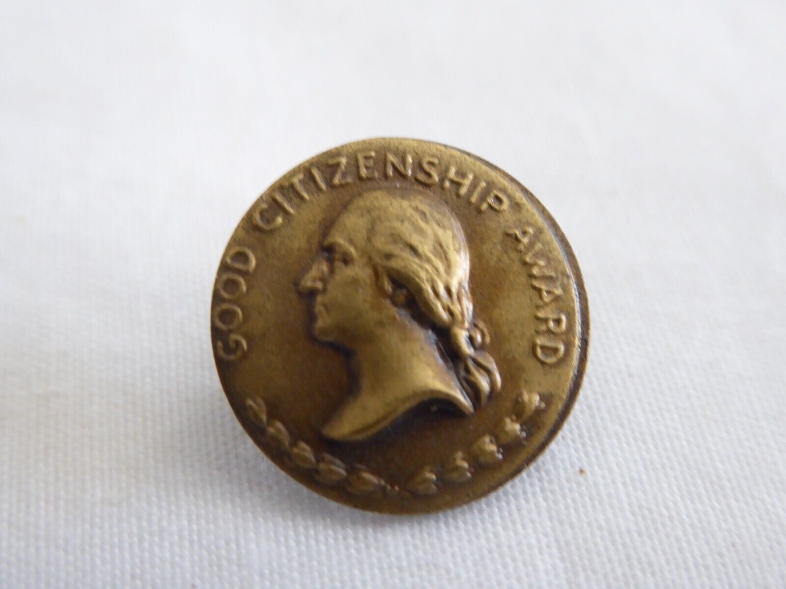 Vintage Good Citizenship Award Goldtone Pin With Geo. Washington