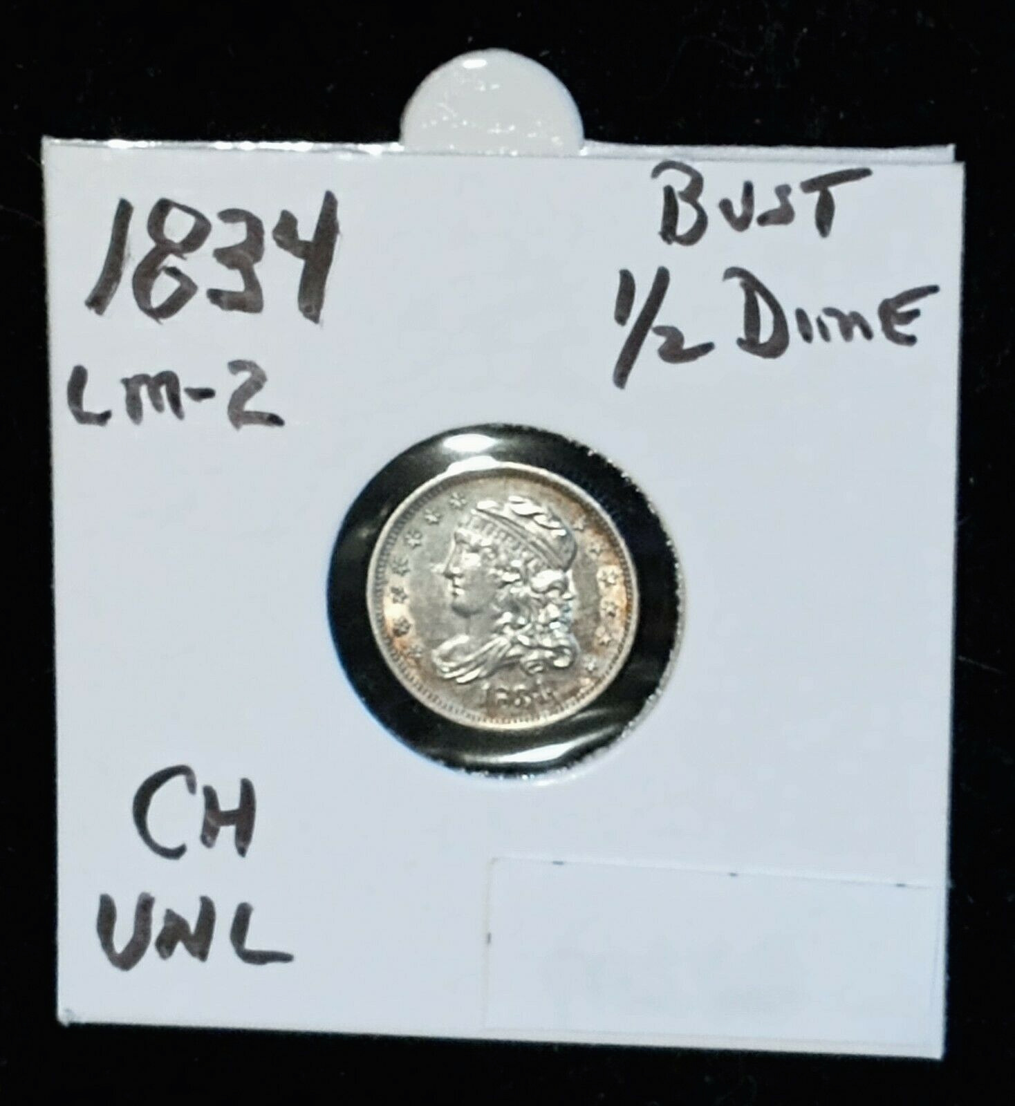 1834 Capped Bust Half Dime  Lm-2   High Grade!