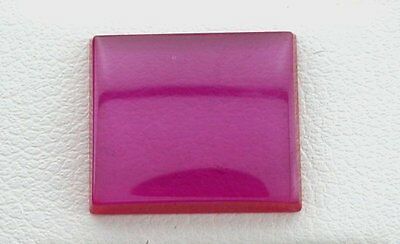 ONE 14mm x 12mm Flat Rectangle Synthetic Ruby Corundum Cab Cabochon Gemstone Gem
