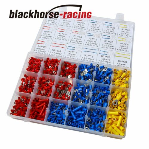1200pcs Insulated Assorted Electrical Wiring Connectors Crimp Terminals Set Kits