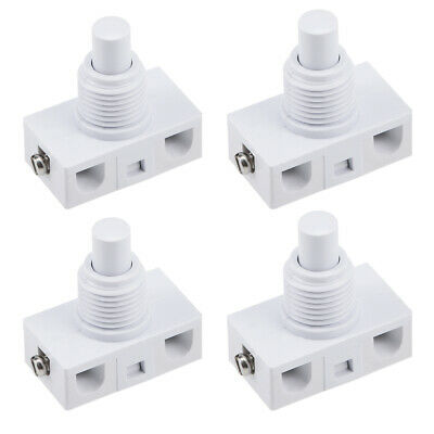 Inline Foot Pedal Push Button Switch, UFO Type Lamp Control Latching white 4 Pcs