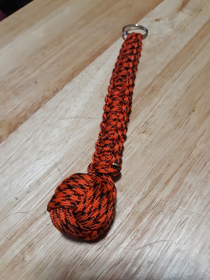 1"    Monkey Fist Paracord Keychain Steel Ball(u-pic The Color)!made In The Usa!