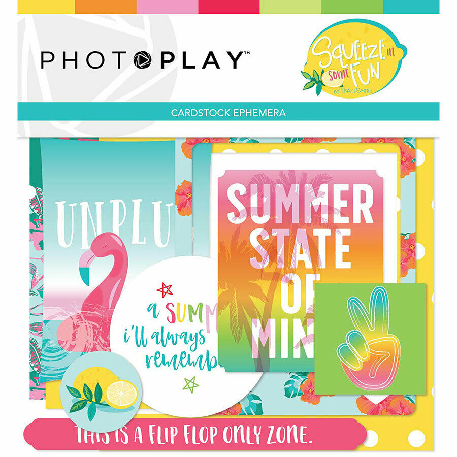 Scrapbooking Crafts Die Cuts Squeeze Fun Sun Summer Lemons Happiness in Waves