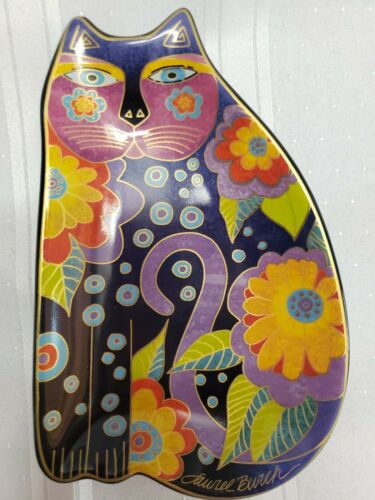 Ceramic Cat Plate by Laurel Burch. Wine Things. Wall Decor. Floral. Handpainted