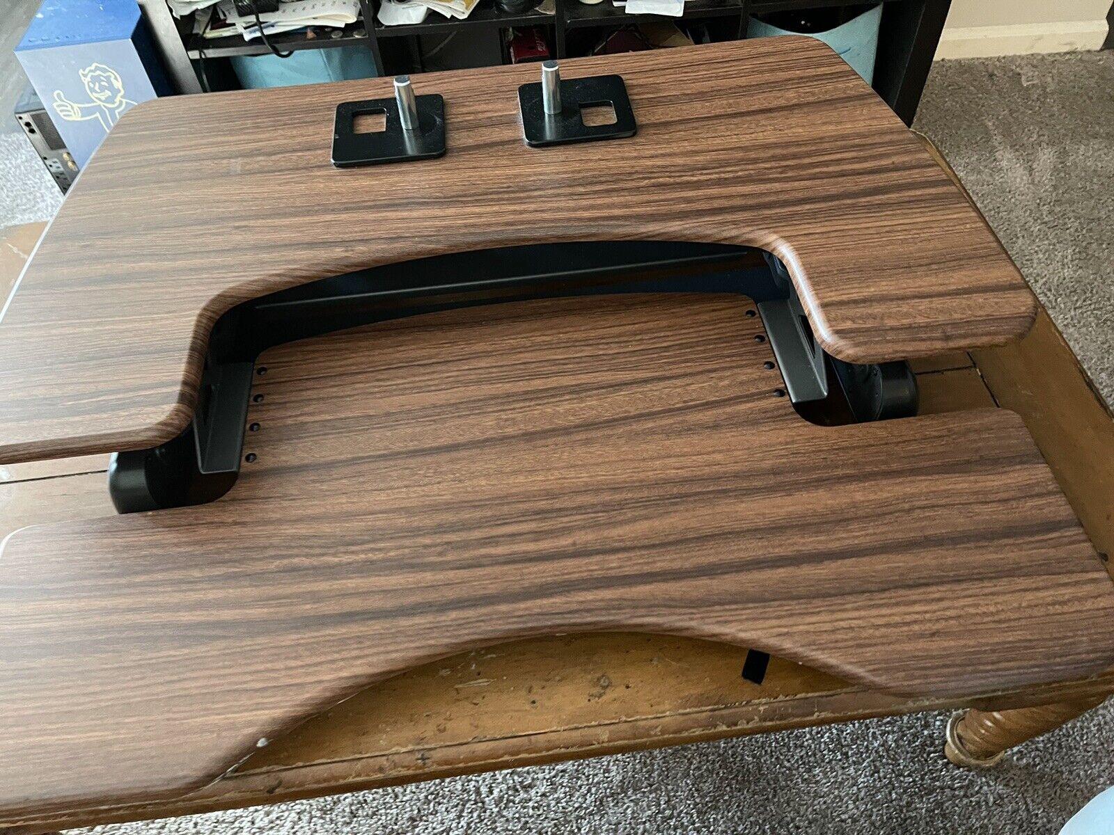 Varidesk Pro Plus 36 Adjustable Standing Desk Riser Converter, Wood Grain Finish