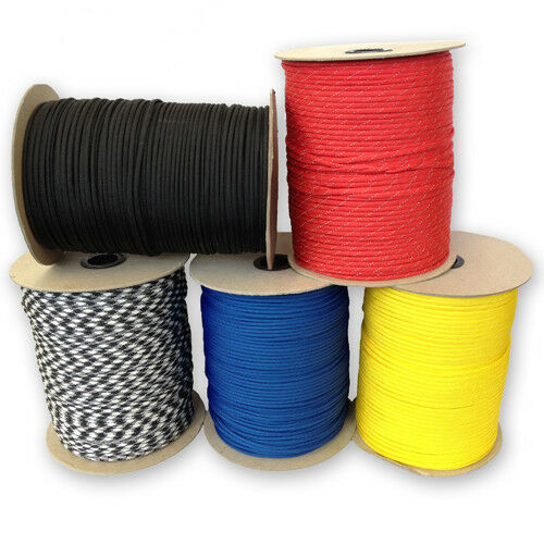 550 Paracord Type III 7 Strand Mil-Spec Parachute Cord, 250', 300', 1000' Spools