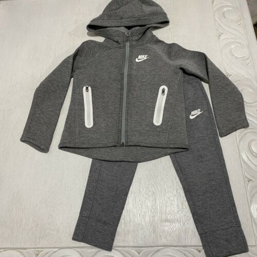 Nike Youth Sportswear Tech Fleece Dark Grey Heather Jacket Pants Set Size 4