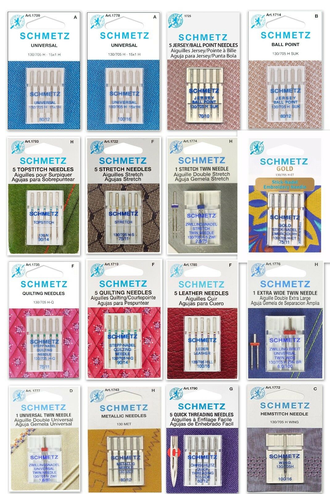 Schmetz Sewing Machine Needles, Choose From 92 Types/sizes