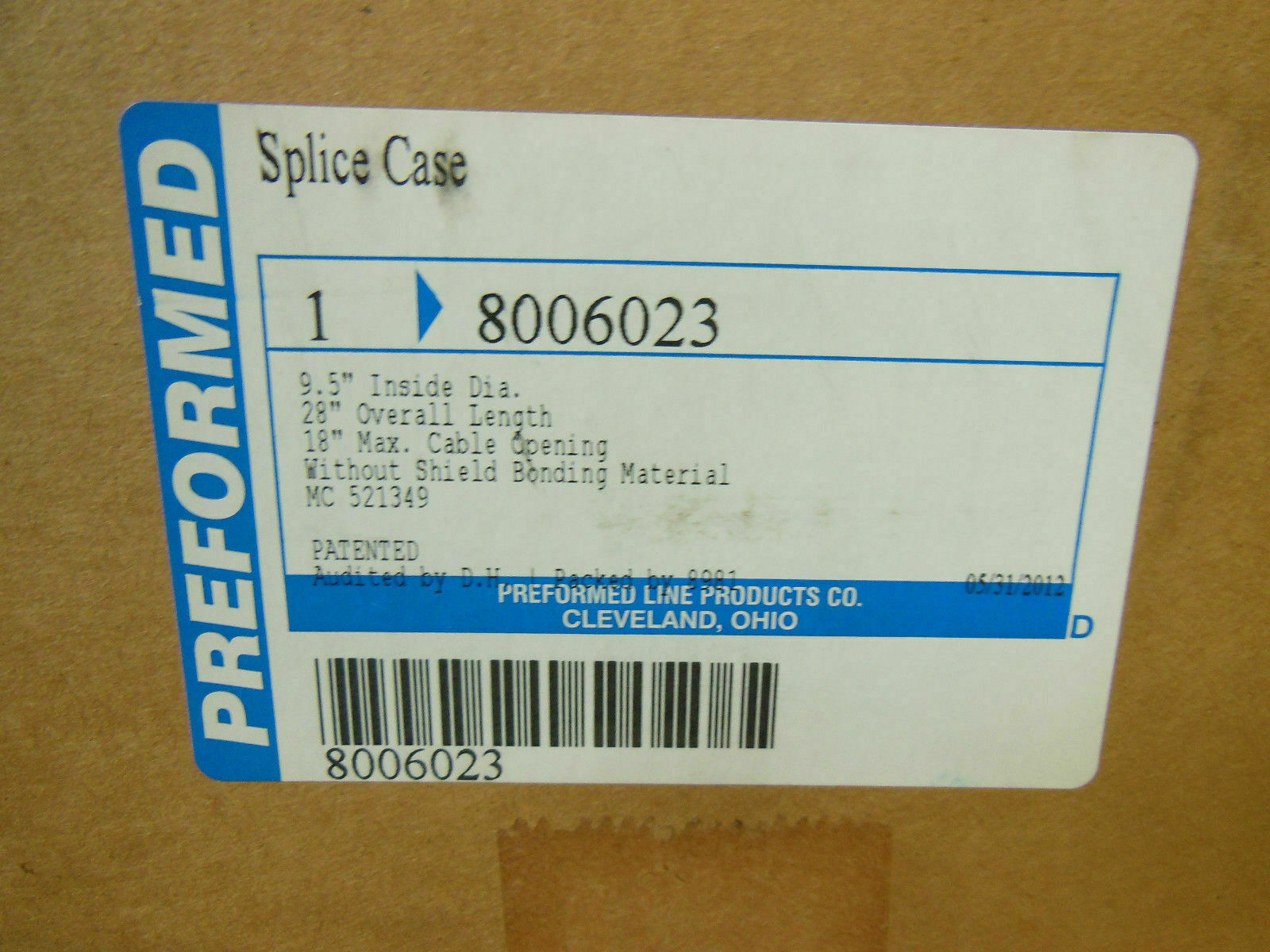 Preformed Line Products Plp 8006023 8000630 Armadillo Splice Case 9.5" X 28" New