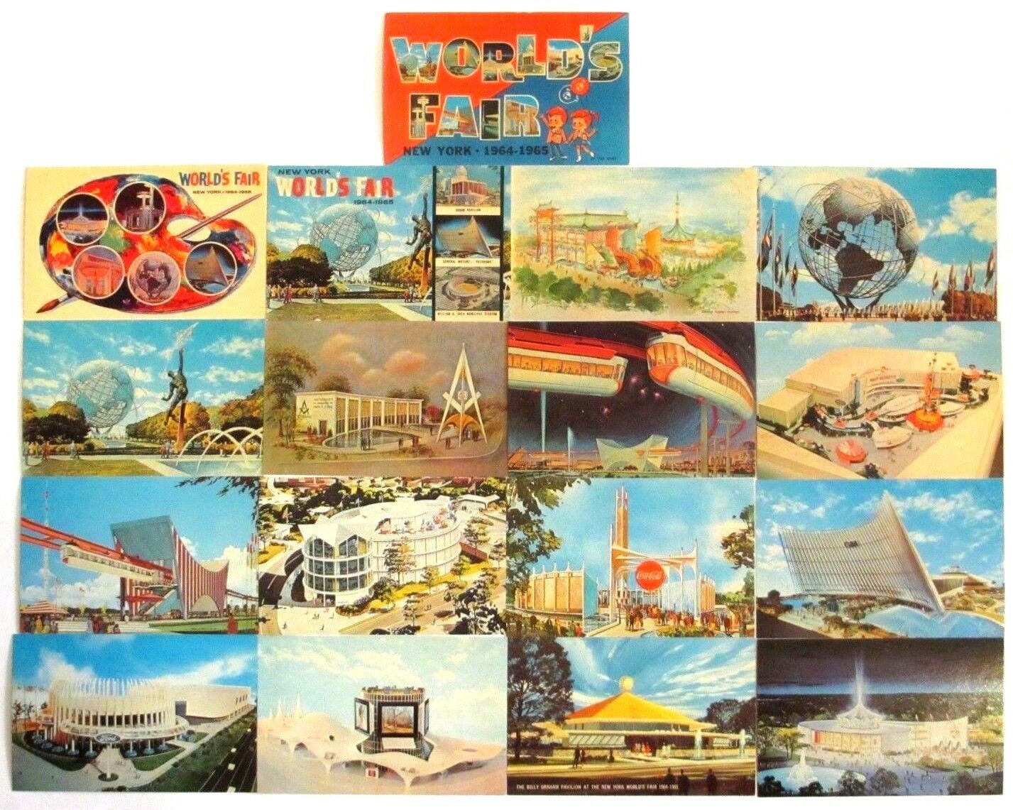 Vintage Original OFFICIAL New York 1964-1965 Worlds Fair Postcards UNUSED MINT
