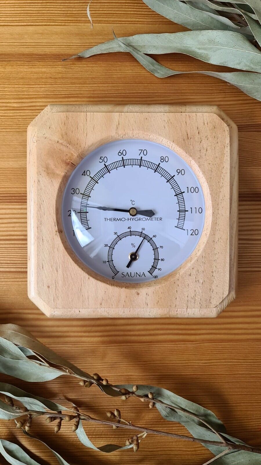Sauna Room Hygrothermograph Thermometer Hygrometer Wooden Accessory For Bath