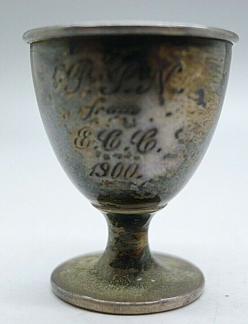 MINIATURE RARE STERLING SILVER GOBLET CUP FOR DOLL HOUSE OR SET c.1900 MARKED