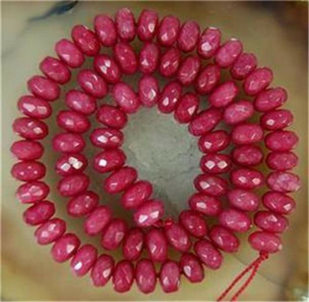 5x8mm Faceted Brazil Ruby Abacus Gemstone Loose Beads 15"