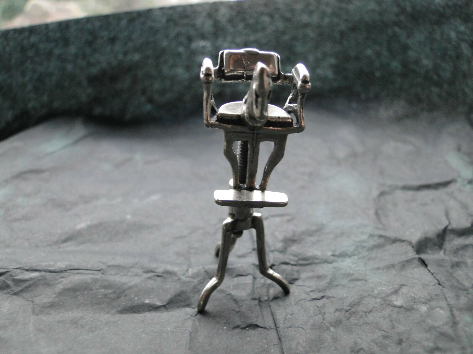 Miniature Doll House Acc. Children  High Chair Sterling Silver 800 Italy C.1950