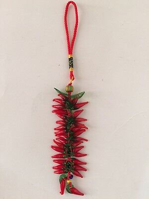 Red Glass Hot Chili Pepper Beads Charms Amulet Pendant