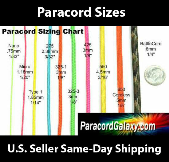 550 Paracord Most Popular Colors 10 Foot Lengths Usa Made Same Day Shipping