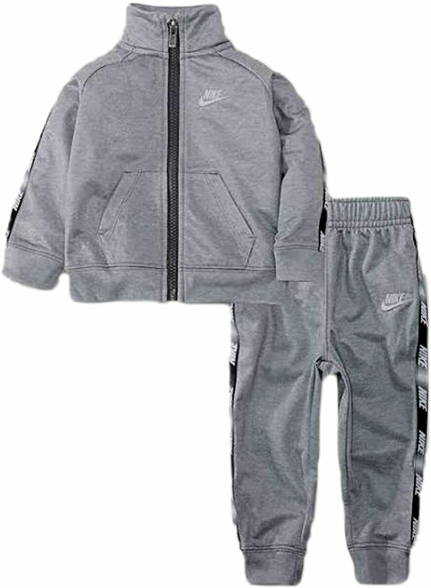 Nike Boy's Swoosh Tricot Taping Two Piece Set Grey 86F278 Size 6 7