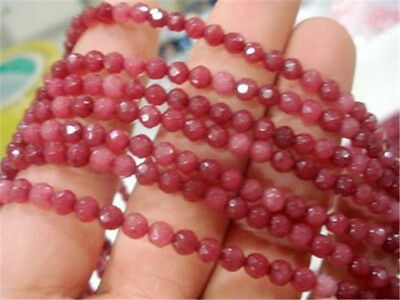 4mm Brazil Faceted Red Ruby Round Loose Beads 15