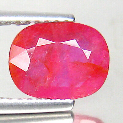 1.68ct Unheated Pinkish Red Ruby Gemstone From Mozambique