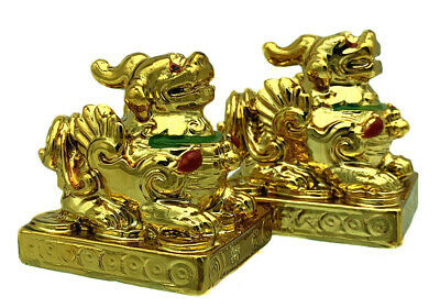 Two Feng Shui Pi Yao /pi Xiu Statue Figurine Decoration For Wealth A Protection