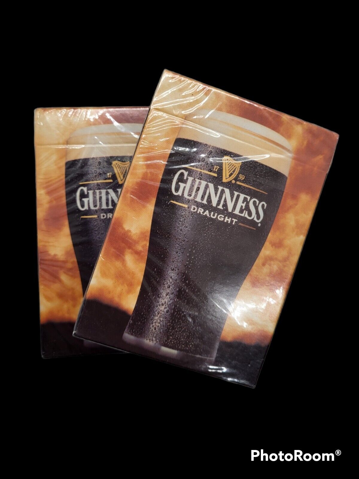 Two Decks Sealed Guinness Draught Beer Playing Cards Carta Mundi Brand Belgium