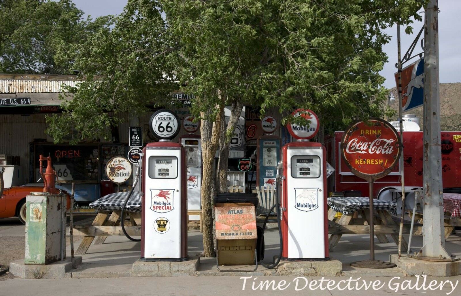 Old Gas Pumps At Hackberry General Store, Hackberry, Az - Giclee Photo Print