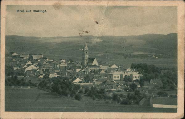 Czech Republic Greetings From Zlabings,mary's Ascension Church Postcard Vintage