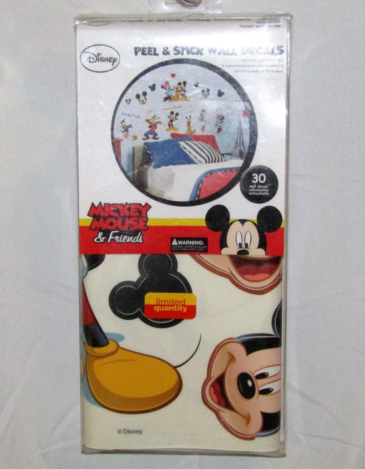 New Disney Mickey Mouse And Friends Peel & Stick Wall Decals Pack Of 30