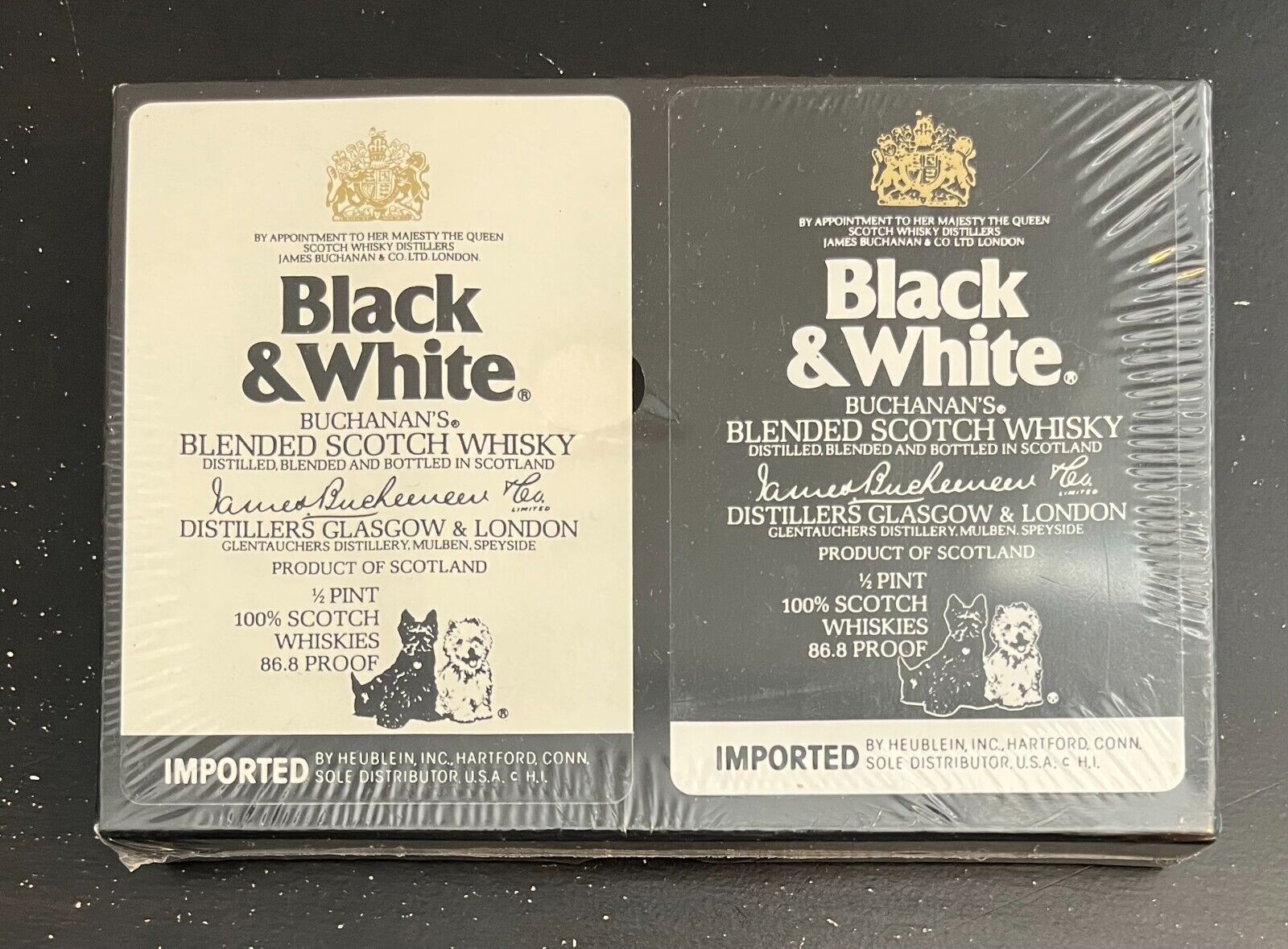 Buchanan's Blended Scotch Whisky Black & White Vintage Playing Cards : 2 Decks!