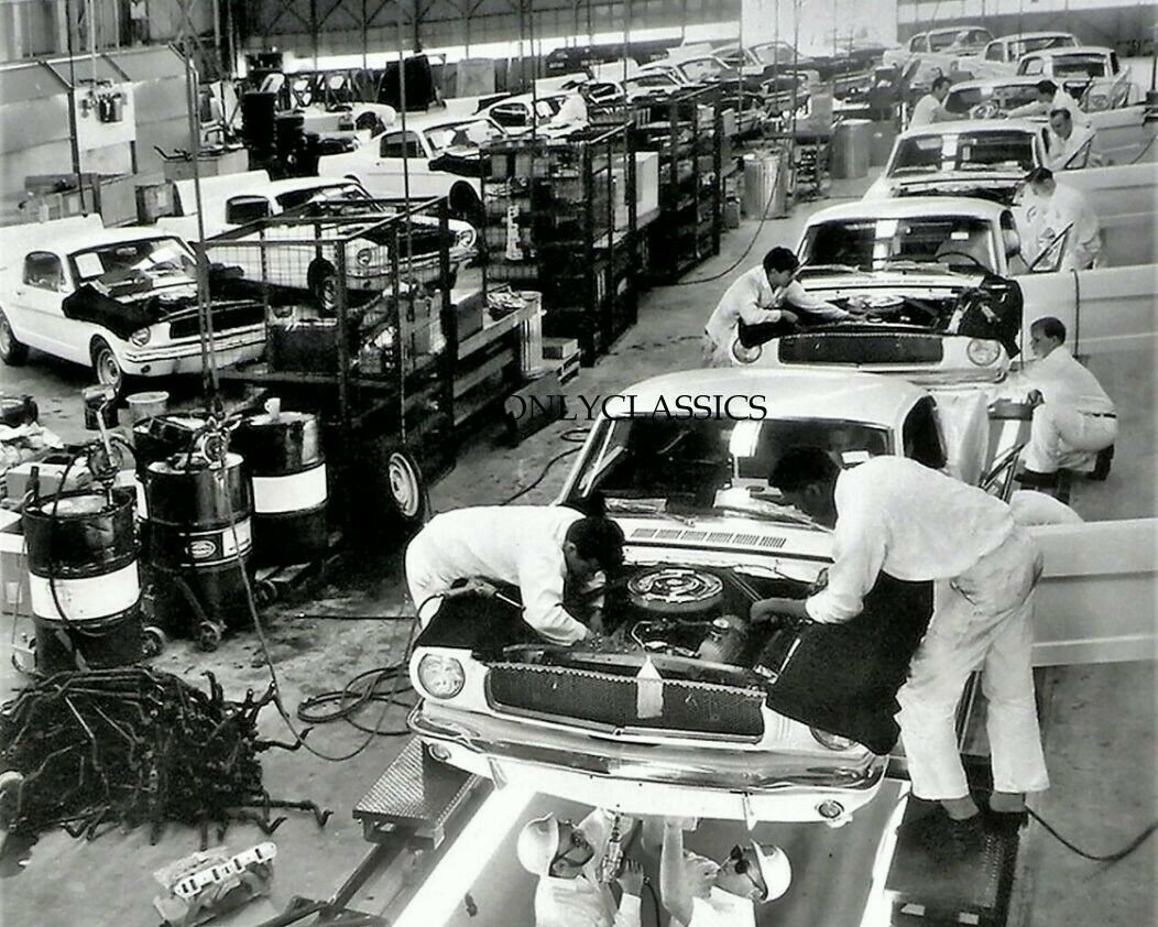 1965 Carrol Shelby Ford Mustang GT Cobra Factory Auto Assembly Line 8x10 Photo