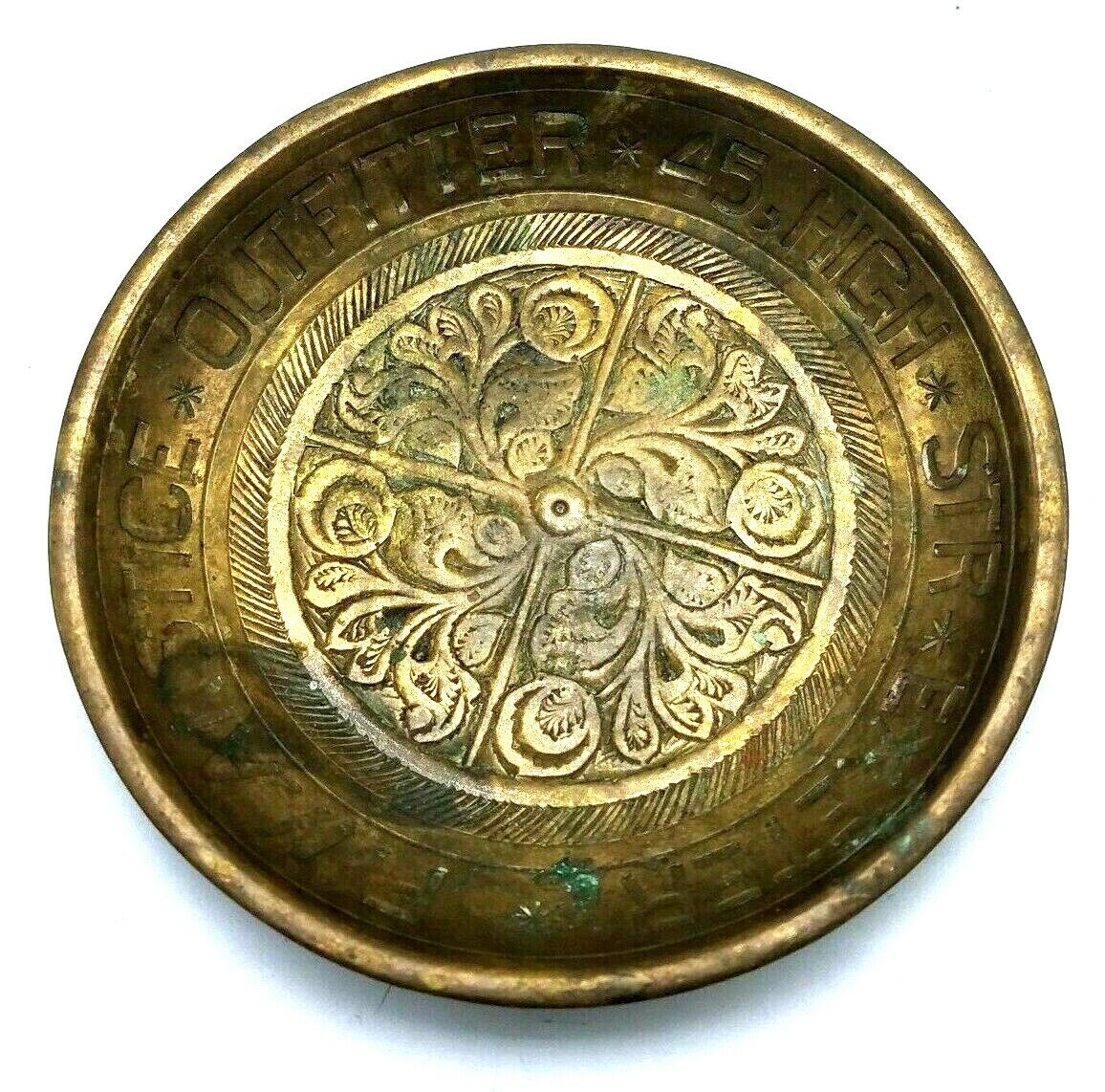 Unique Antique K.k. India Brass 3" 1/2 Plate Fw Anstice Outfitter Exeter Uk