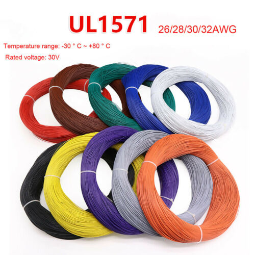 Ul1571 Electronic Wire 26/28/30/32awg Tinned Copper Connecting Wire Multicolor