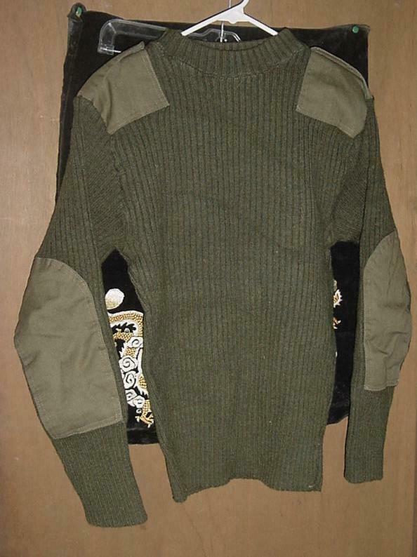 NEW  USMC Marine Corps Green Knit Wool Pullover Sweater  Size 36