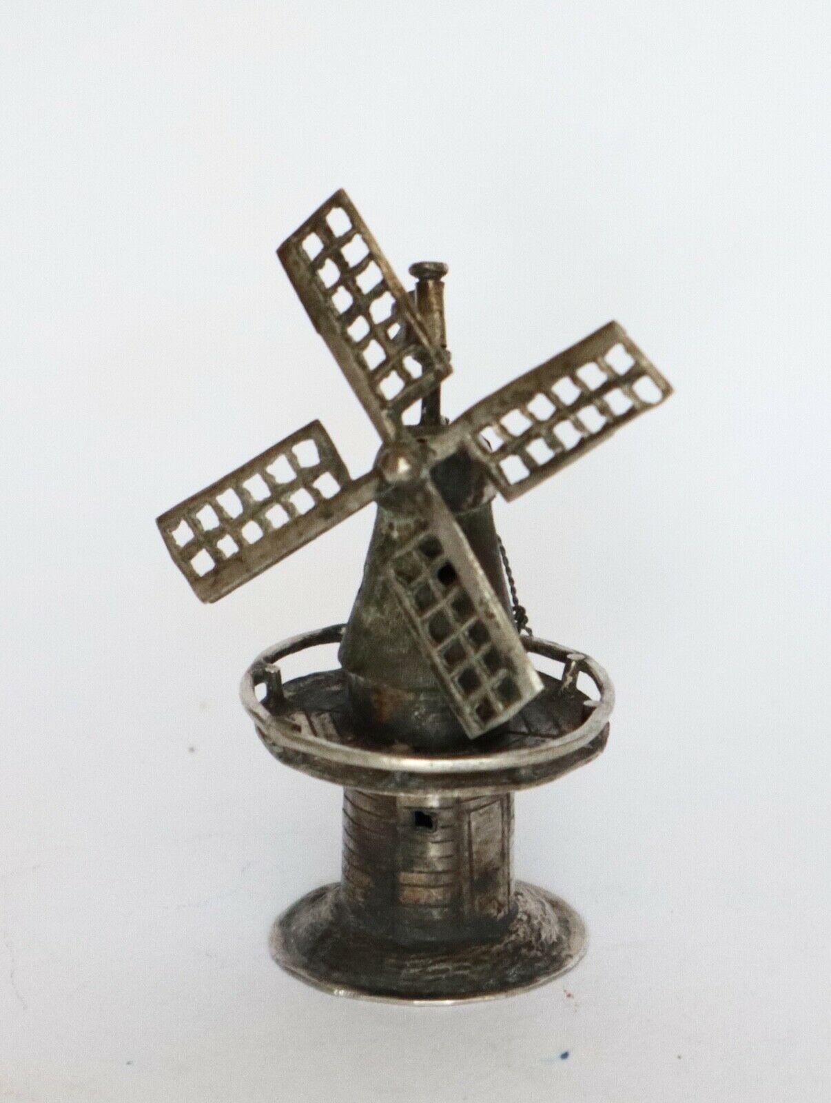 1900 Dutch silver miniature of windmill.