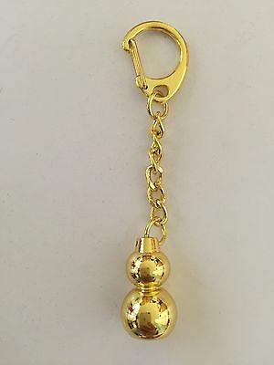 Feng Shui Brass Metal Golden Wu Lou Luo Lu Gourd Guord Keychain Amulet