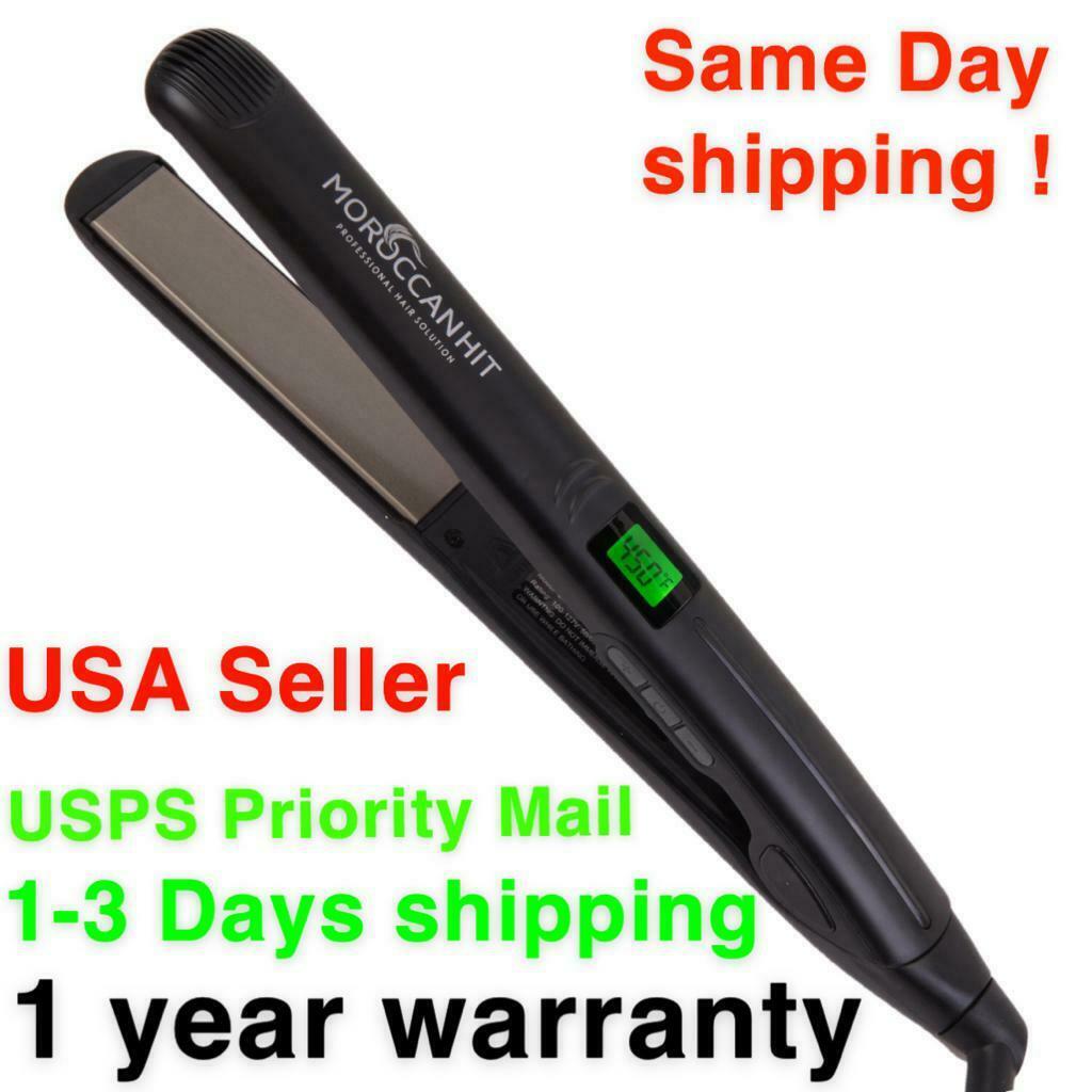 Hair Straightener Flat Iron Titanium 1/1.75-Inch Digital Display USA Seller