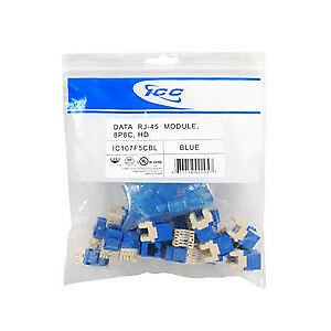Icc Icc-ic107f5c-bl Cat 5e- Hd- 25 Pk Mod Connector Blue