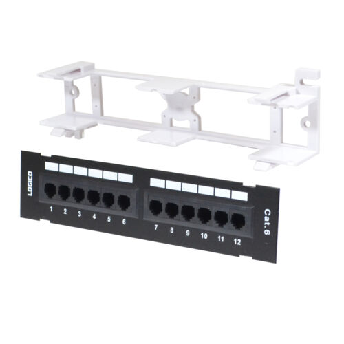 Cat6 Utp 12 Port Network Mini Patch Panel 110 With Surface Wall Mount Bracket