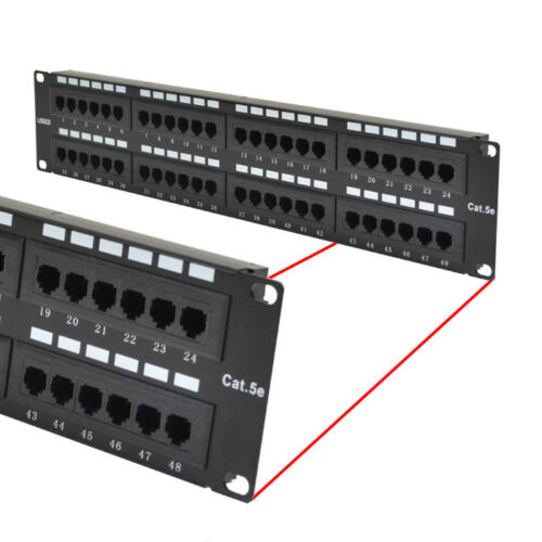 Cat5e Utp 48 Port Network Lan Patch Panel 2u 110 With Cable Management