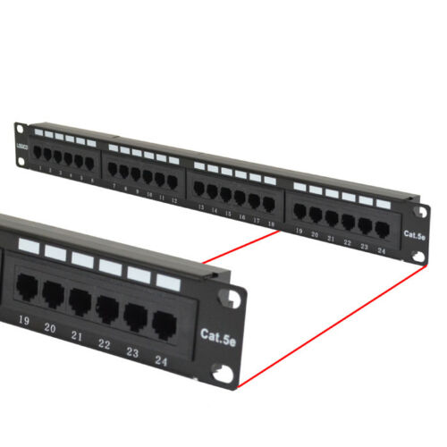 Cat5e Utp 24 Port Network Lan Patch Panel 1u 110 With Cable Management