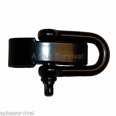 Black 5mm D Shackle & Adjuster Bar for Paracord Bracelet Gun Sling Dog Collar